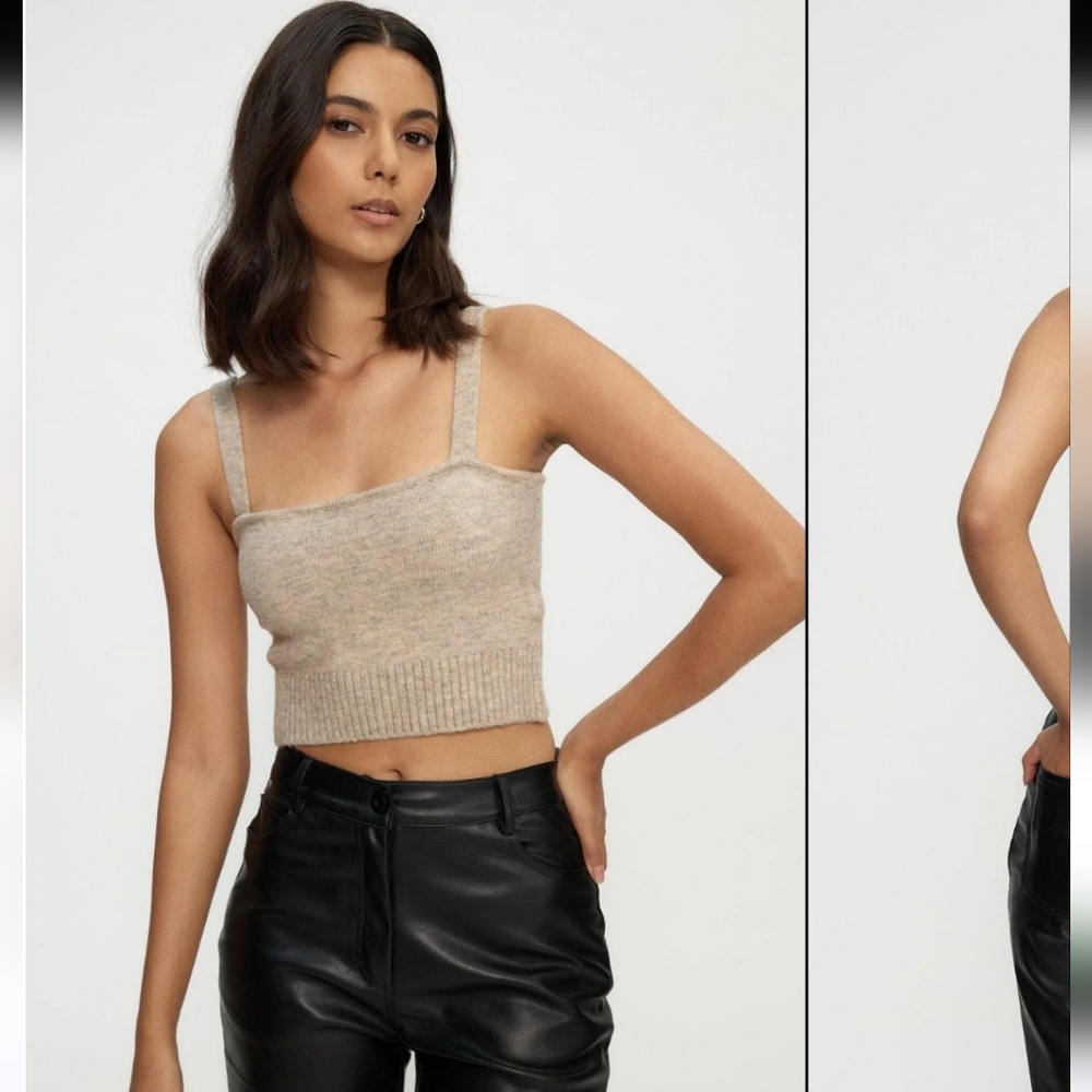 NWT KUWALLA SCULPTED KNIT WITH STRAPS TUBE TOP In Caramel Size XS - Picture 4 of 8